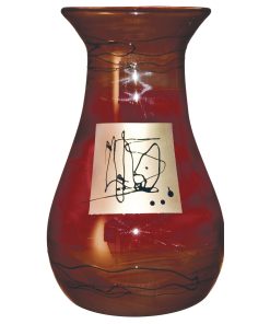 Red Gold Tall Glass Vase