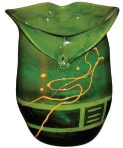 Iguana Green Heart Glass Vase