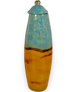 Small Tropical Glass Cylinder Urn